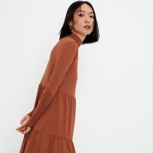 GAP Modern Mockneck Tiered Dress
